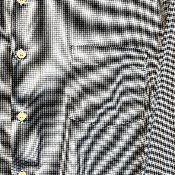 PETER MILLAR Summer Comfort Button Down Shirt Men's Large Blue Black Micro Plaid - Picture 6 of 14